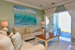 Premium Townhome | Living area | 50-inch LED TV with cable channels, TV