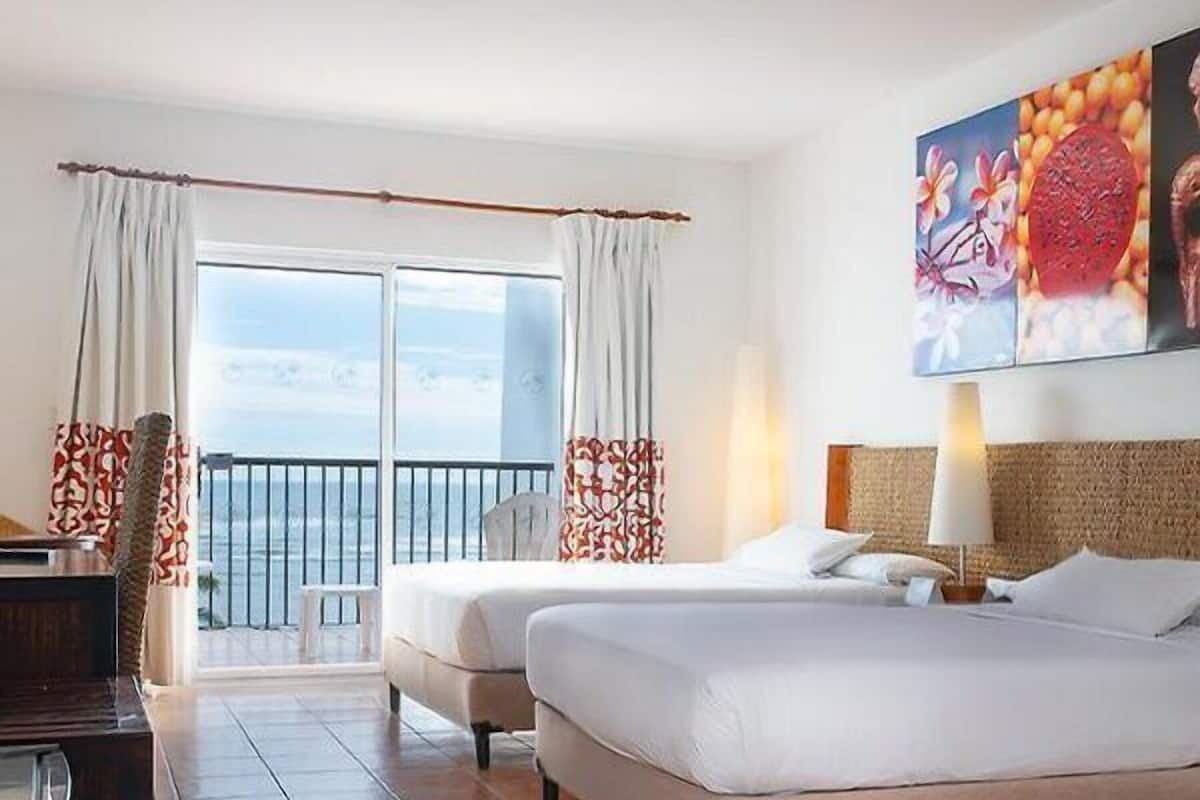 Sea View, 2 Double Beds | Premium bedding, in-room safe, desk, iron/ironing board (on request)
