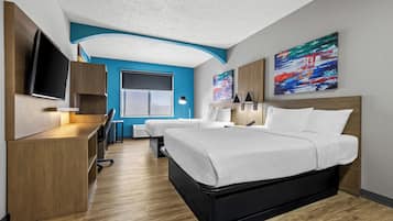 Standard Room, 2 Queen Beds, Non Smoking | Desk, blackout drapes, iron/ironing board, free WiFi