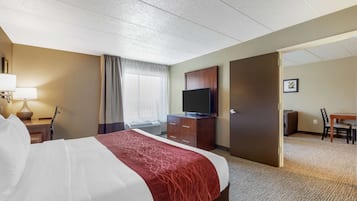 Suite, 1 King Bed with Sofa bed, Accessible, Non Smoking | Desk, laptop workspace, blackout drapes, iron/ironing board