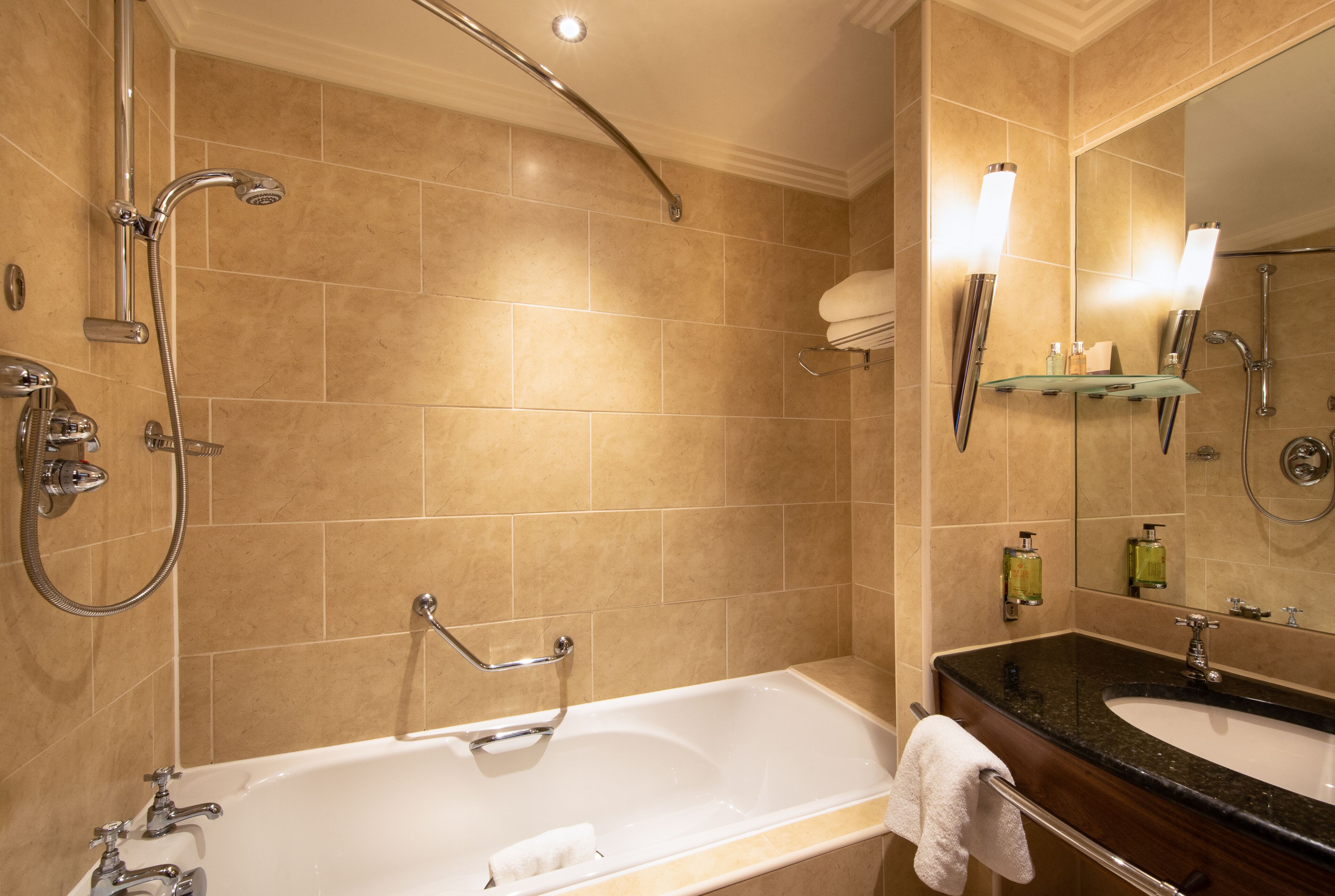 executive room, 1 king bed | bathroom | designer toiletries, hair dryer, towels, soap