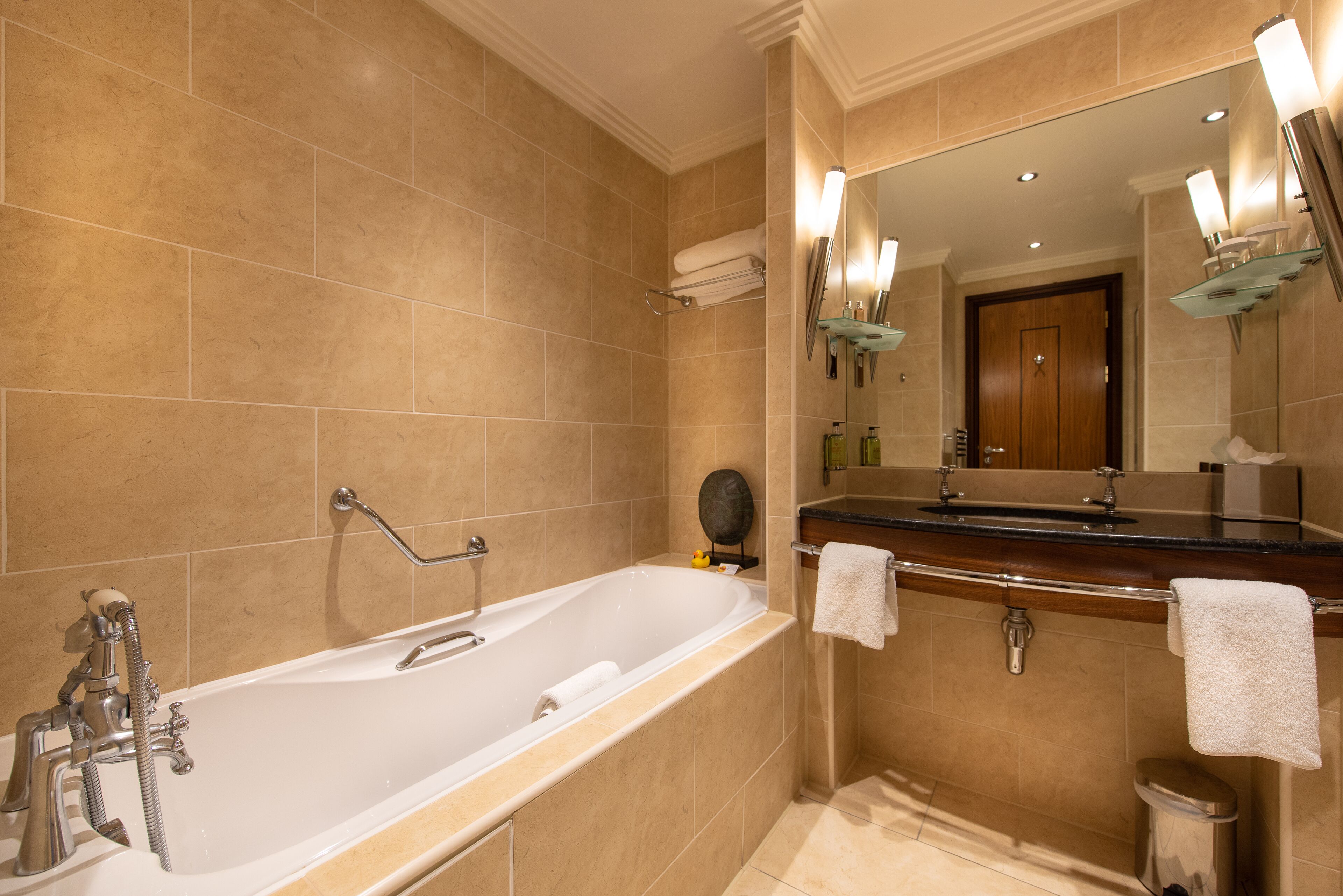 superior room, golf view | bathroom amenities | designer toiletries, hair dryer, towels, soap
