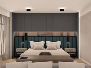 Suite ejecutiva, 1 cama King size y sofá cama | Minibar, caja de seguridad en la habitación y escritorio