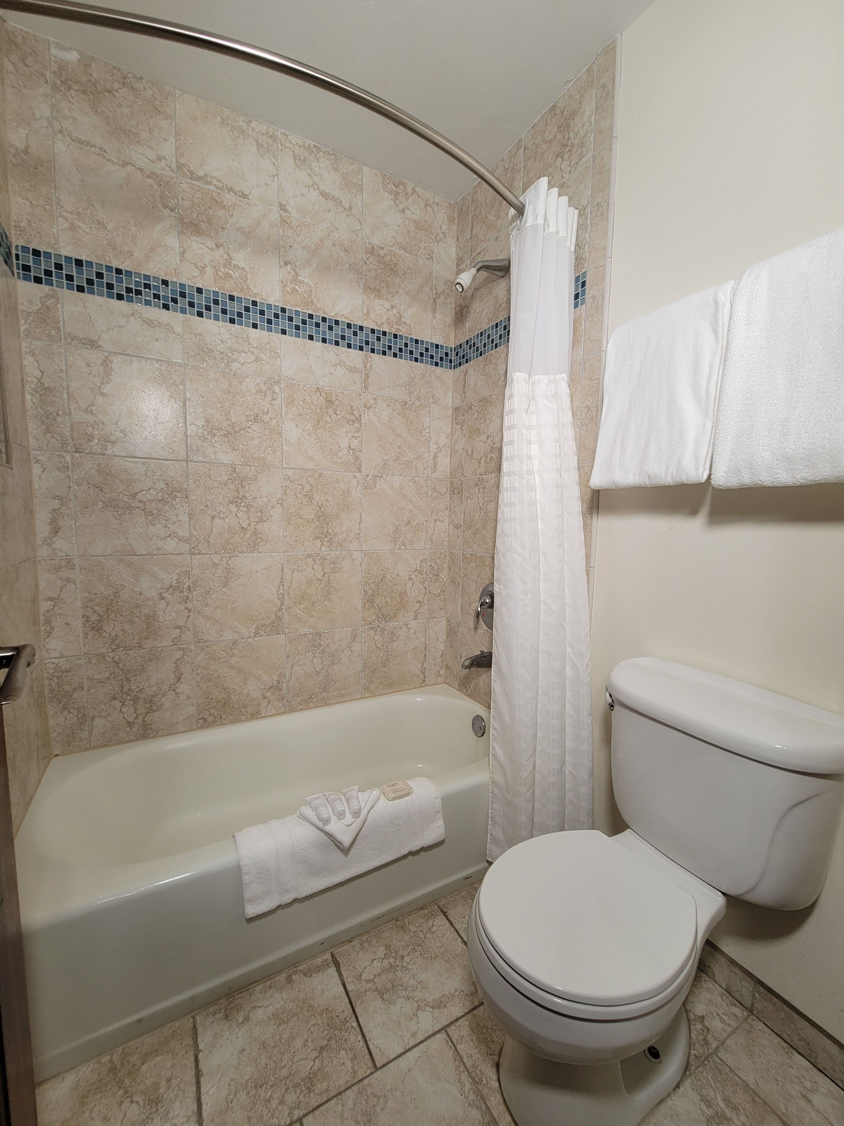 free toiletries, hair dryer, towels, soap