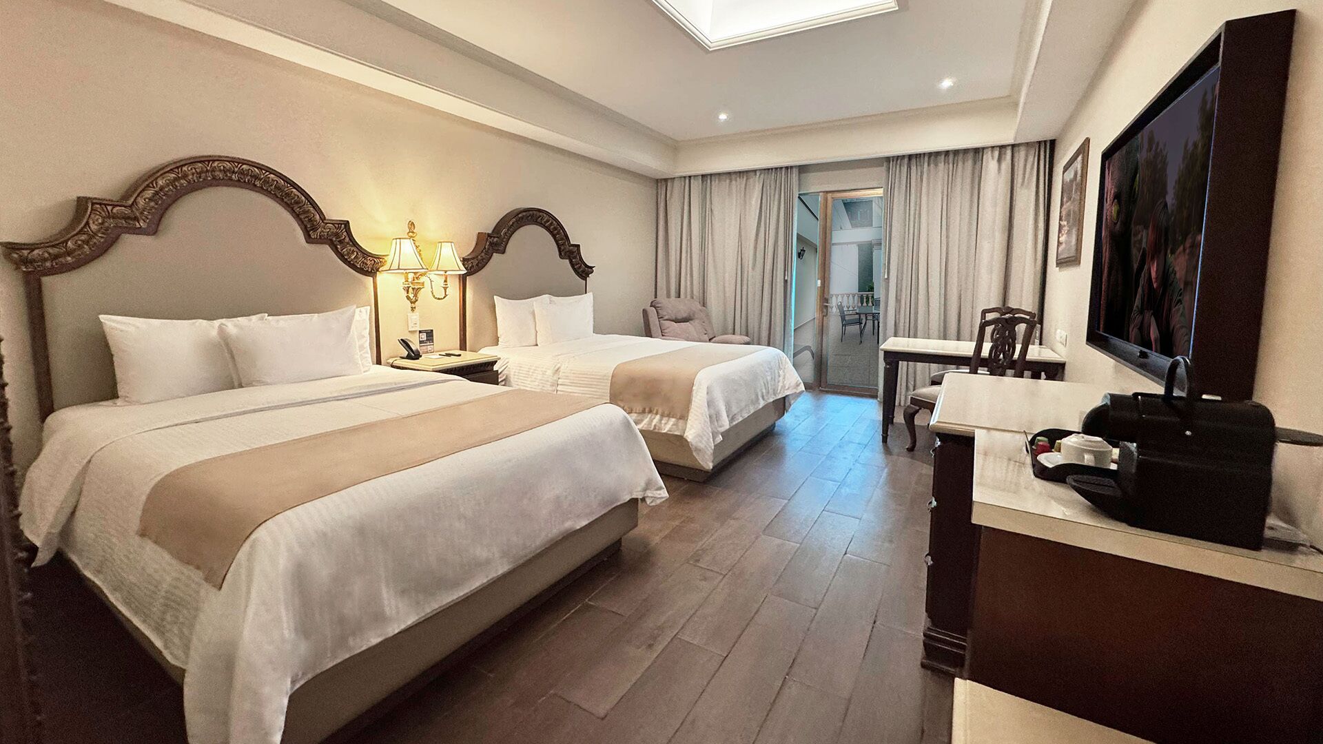 Luxury Double with Terrace | Hypo-allergenic bedding, in-room safe, desk, iron/ironing board