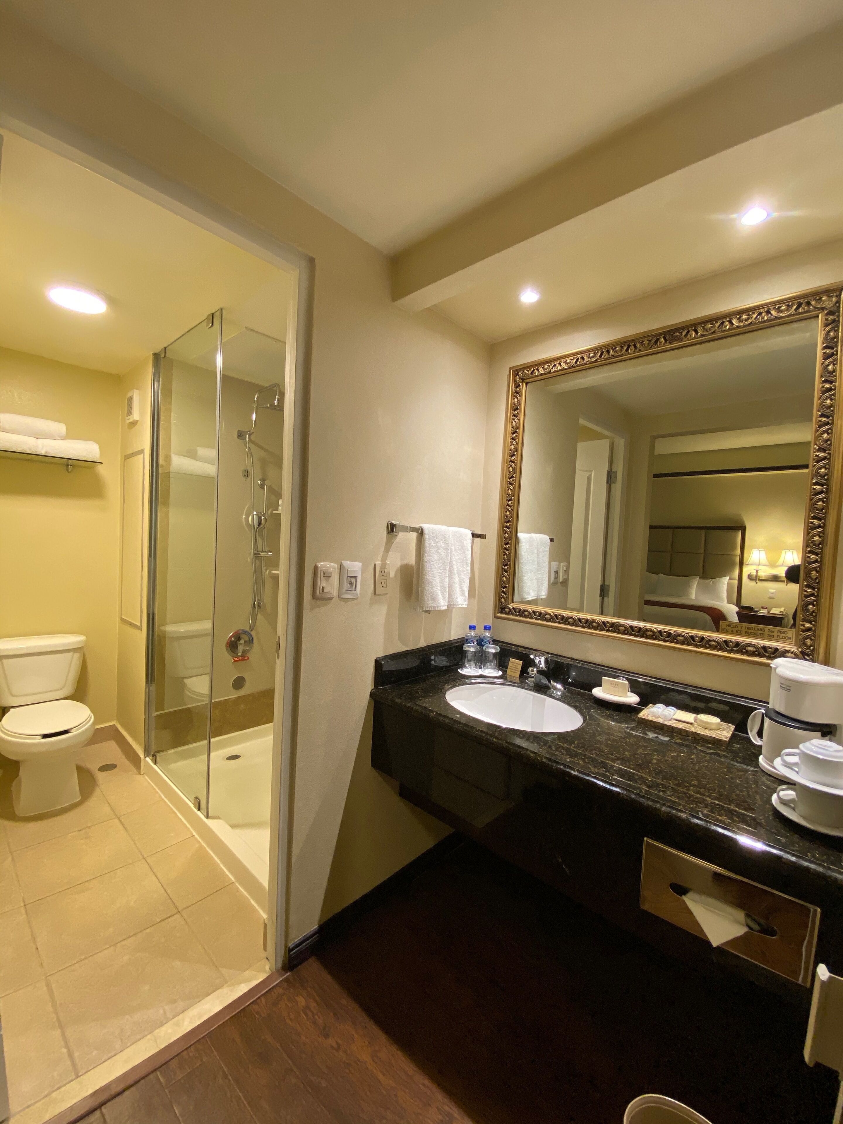 junior suite | bathroom | free toiletries, hair dryer, towels