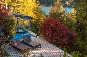 Indoor pool, outdoor pool, sun loungers