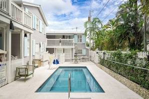 Outdoor pool, open 7:00 AM to 10:00 PM, sun loungers