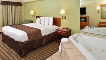 Room, 1 King Bed, Jetted Tub | Desk, iron/ironing board, free WiFi, alarm clocks