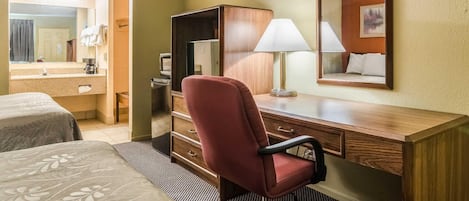 Room, 2 Double Beds, Smoking | Premium bedding, individually furnished, desk, laptop workspace