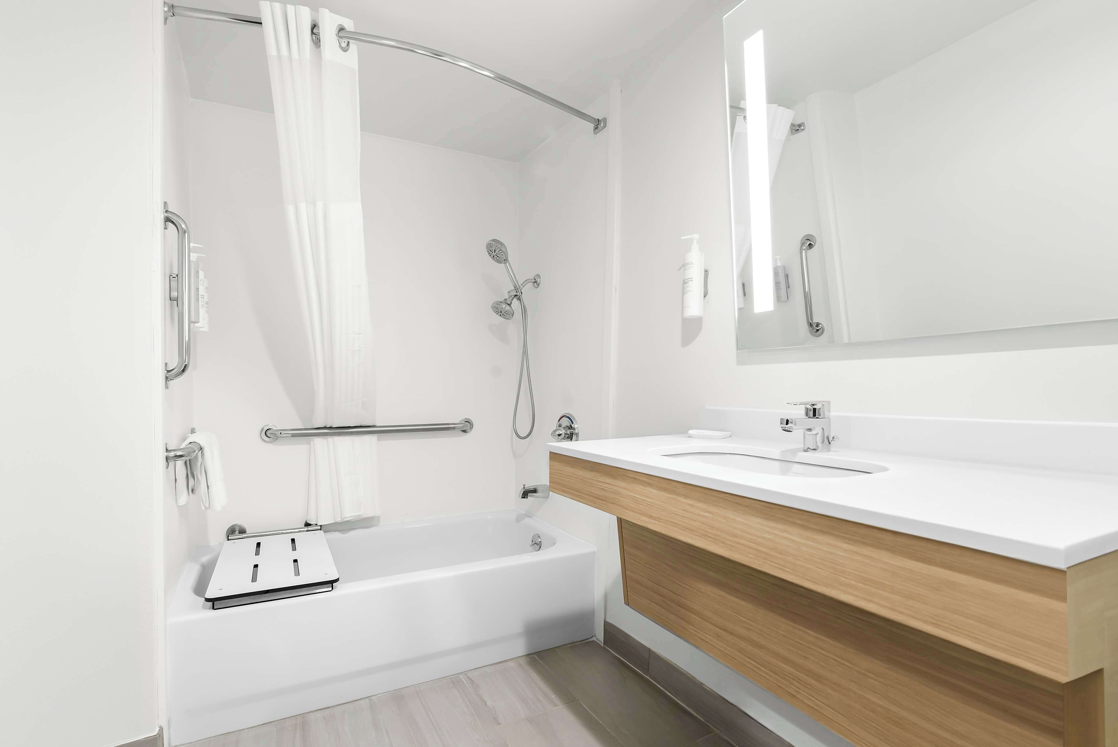 room, 1 king bed, accessible, bathtub (mobility & hearing) | bathroom | hair dryer, towels, soap, shampoo