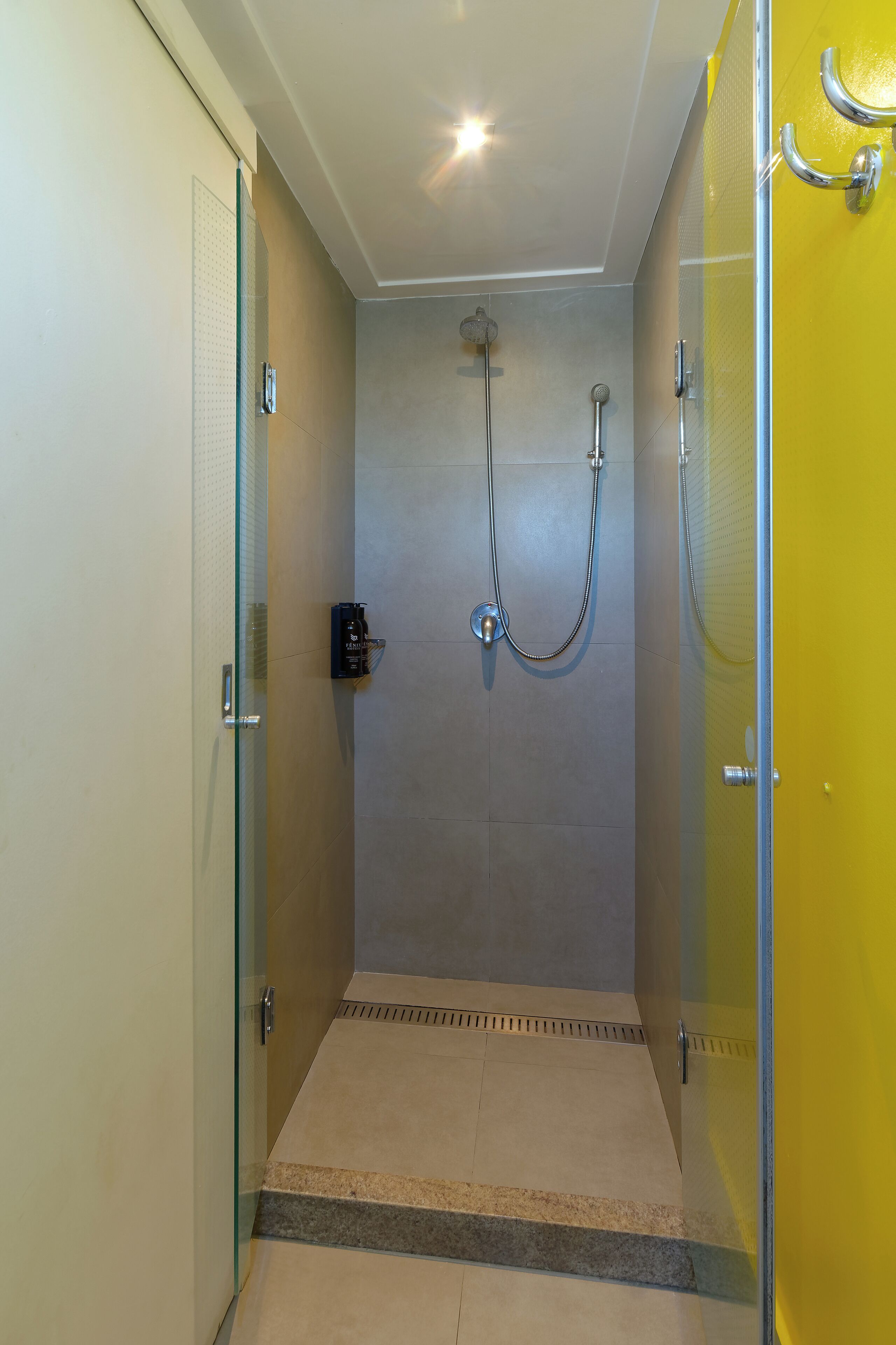 shower, eco-friendly toiletries, hair dryer, towels