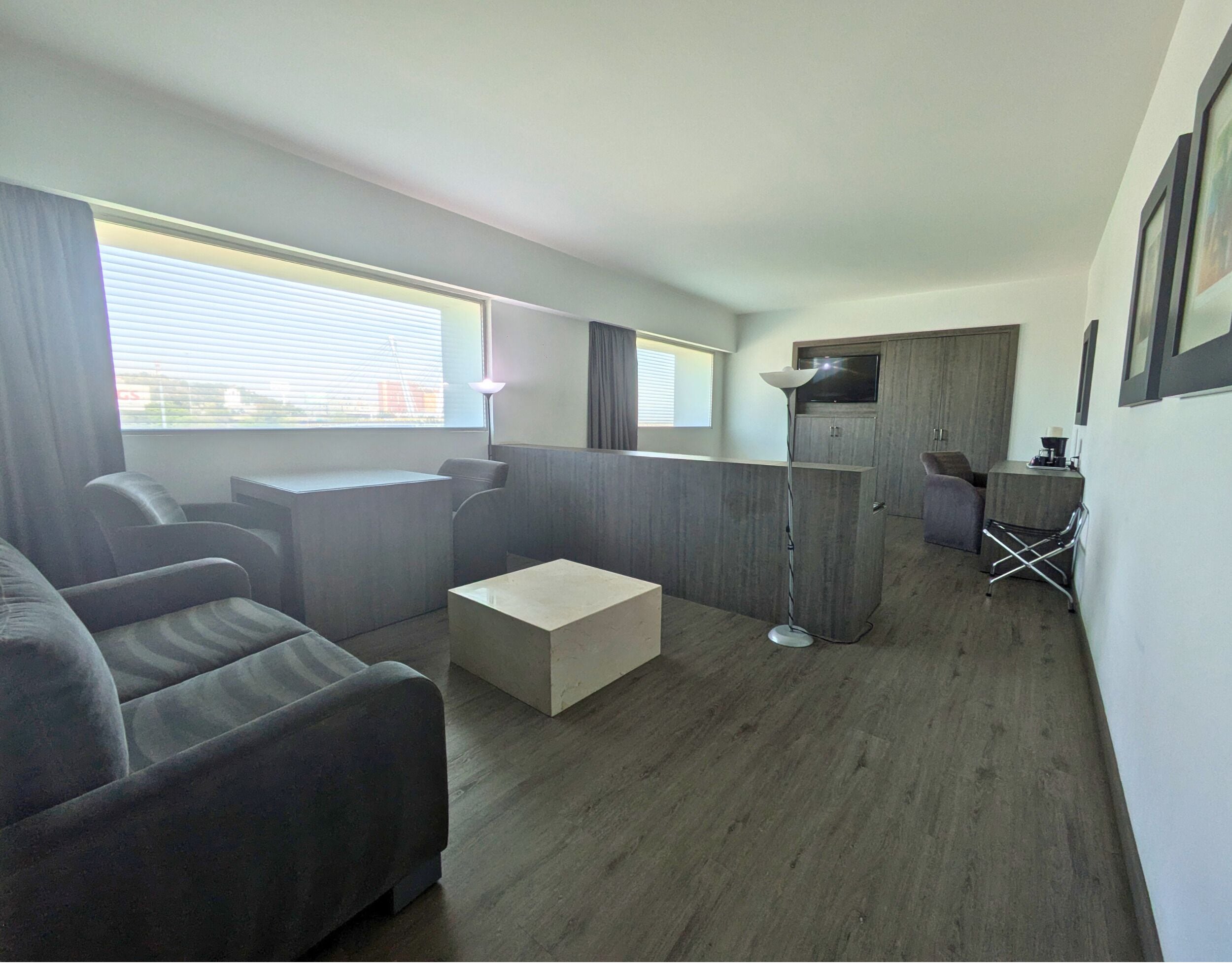 master suite with jacuzzi and street view | in-room safe, individually decorated, laptop workspace