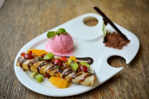 2 개의 레스토랑, 아침 식사 제공