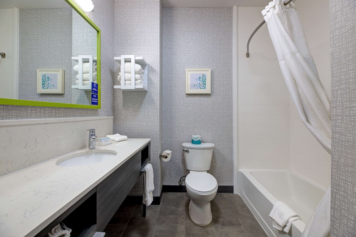 two queen beds non smoking | bathroom shower