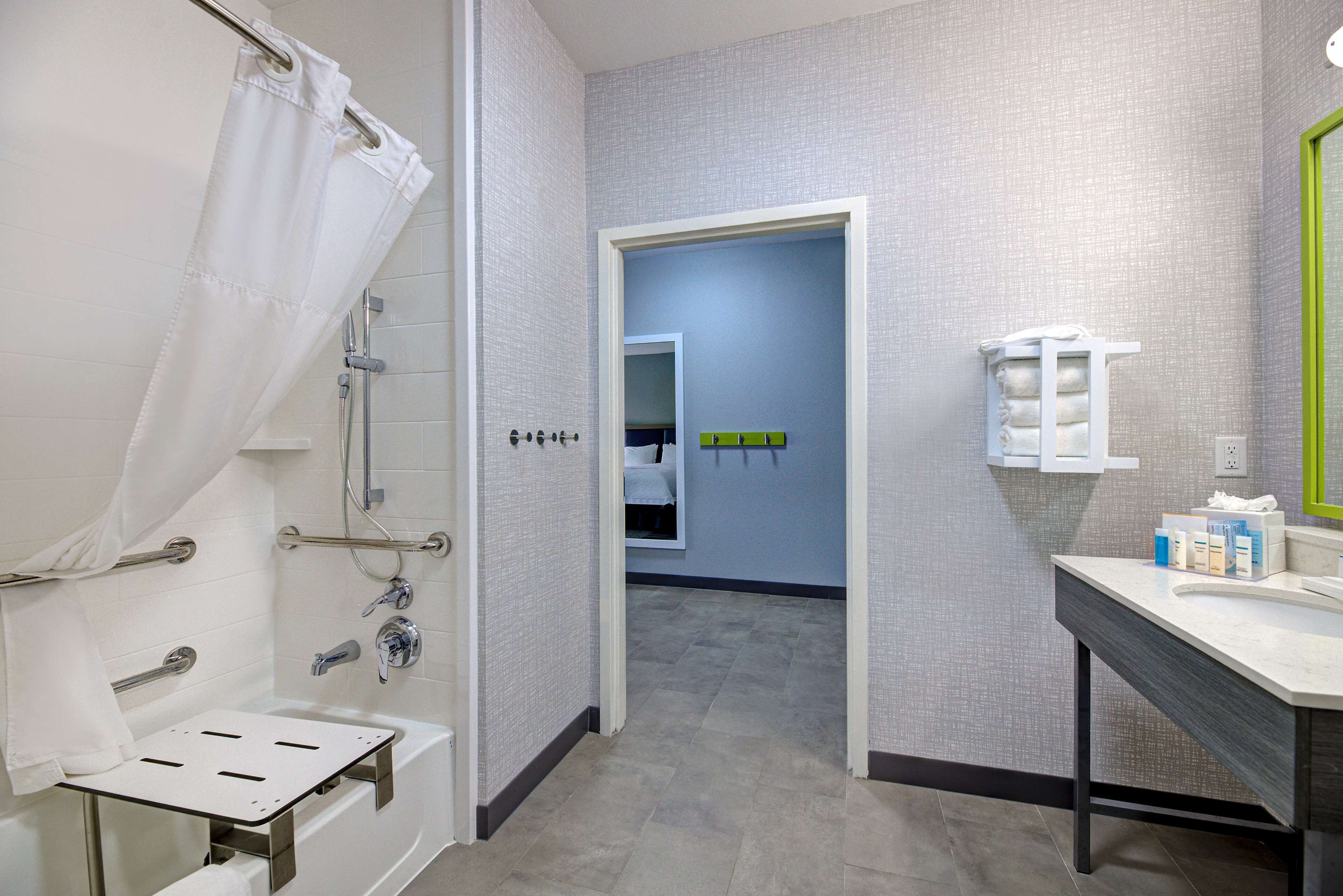 room, 2 queen beds, accessible, non smoking | bathroom shower