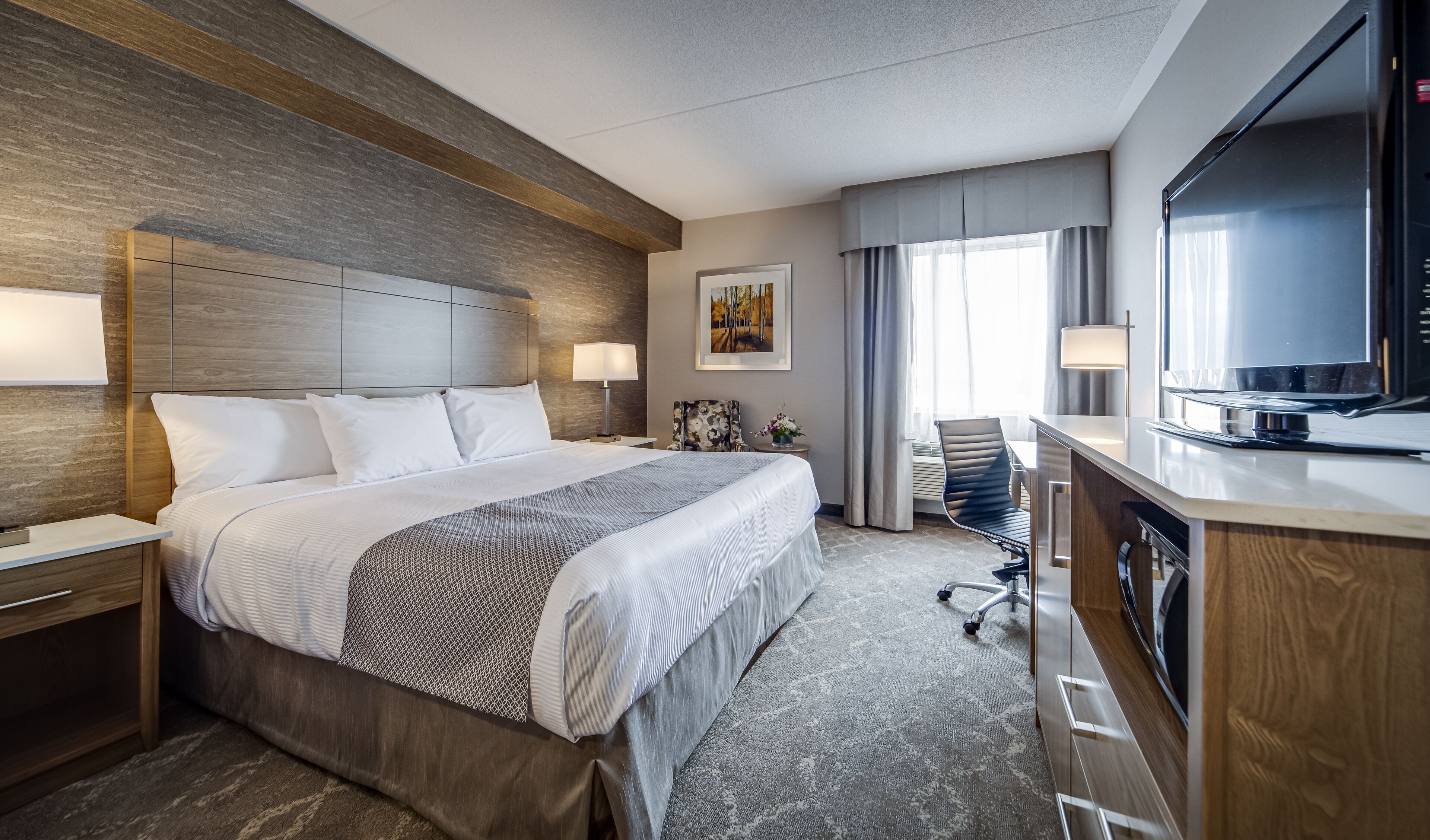 Premium bedding, down duvets, pillow-top beds, in-room safe