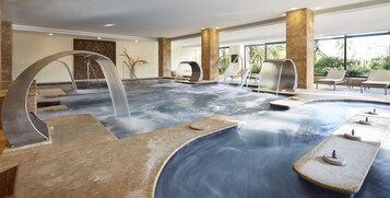 Sauna, hot tub, hydrotherapy, hot stone massages, deep-tissue massages
