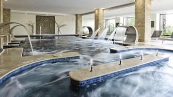 Sauna, hot tub, hydrotherapy, hot stone massages, deep-tissue massages