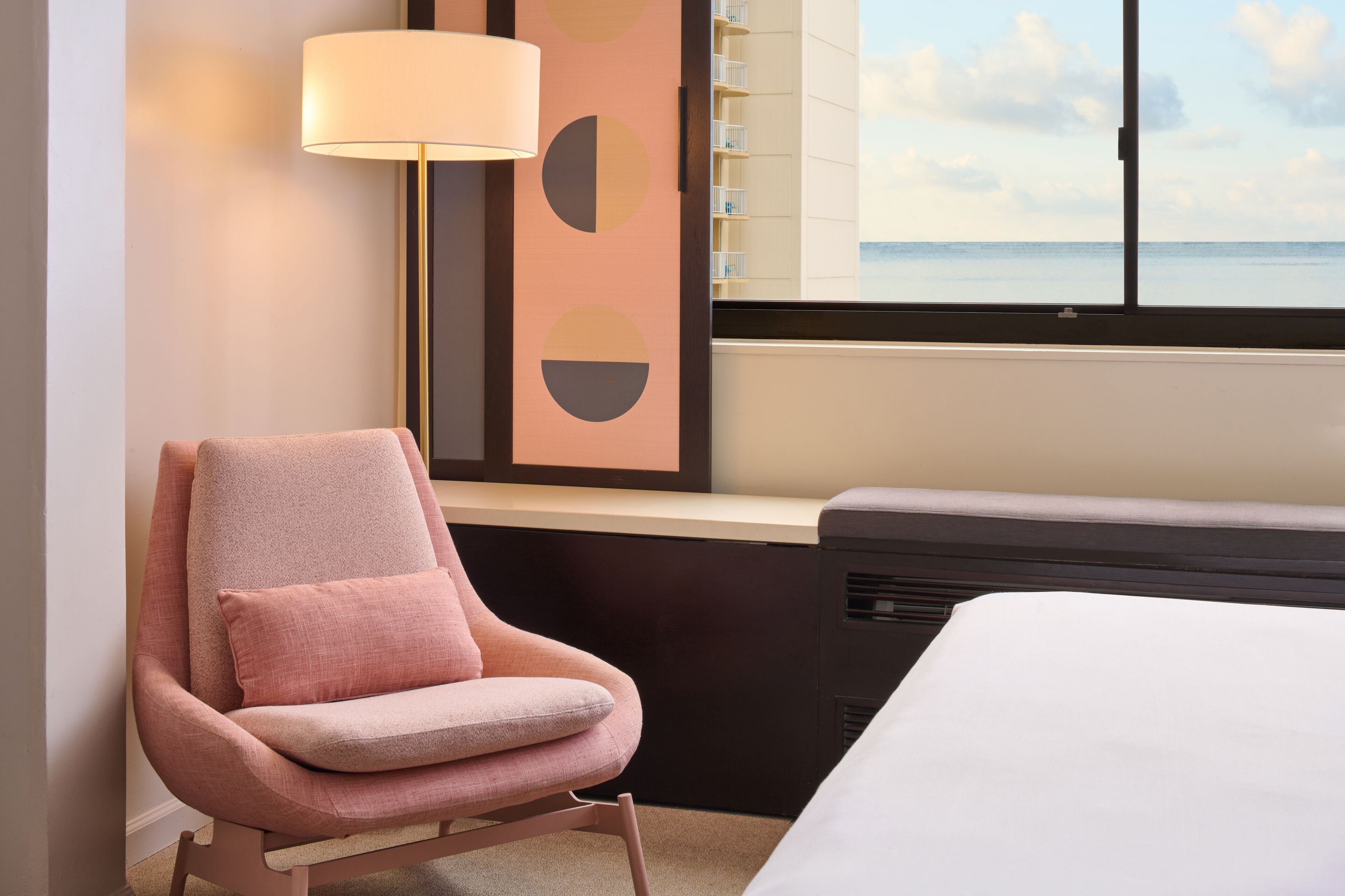 ocean view king | in-room safe, desk, laptop workspace, blackout curtains