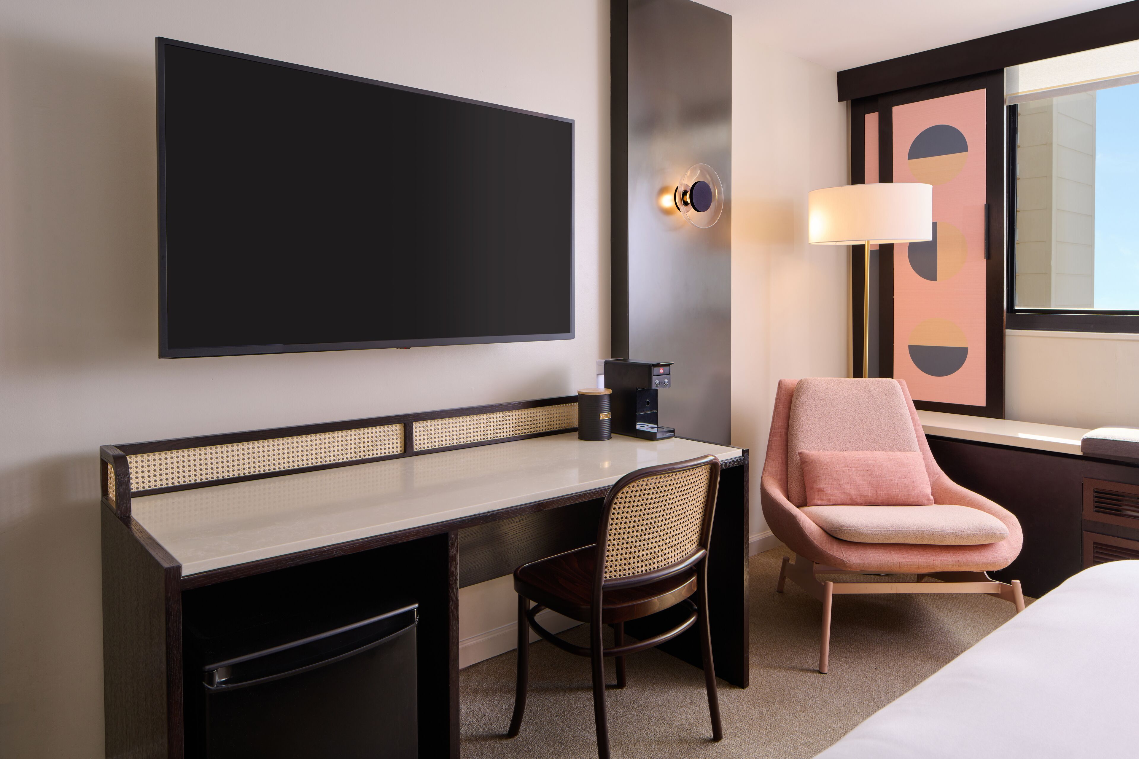 ocean view king | in-room safe, desk, laptop workspace, blackout curtains