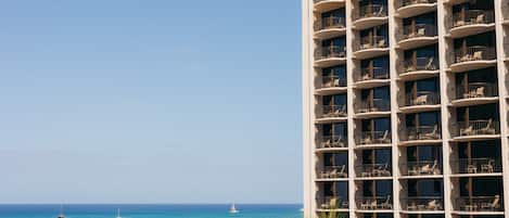 Vue depuis lâhĂ©bergement