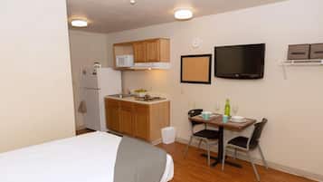 Desk, free WiFi, bed sheets, alarm clocks