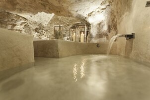 Luxury Suite, Hot Tub, Garden View | Bathroom | Designer toiletries, hair dryer, bathrobes, slippers