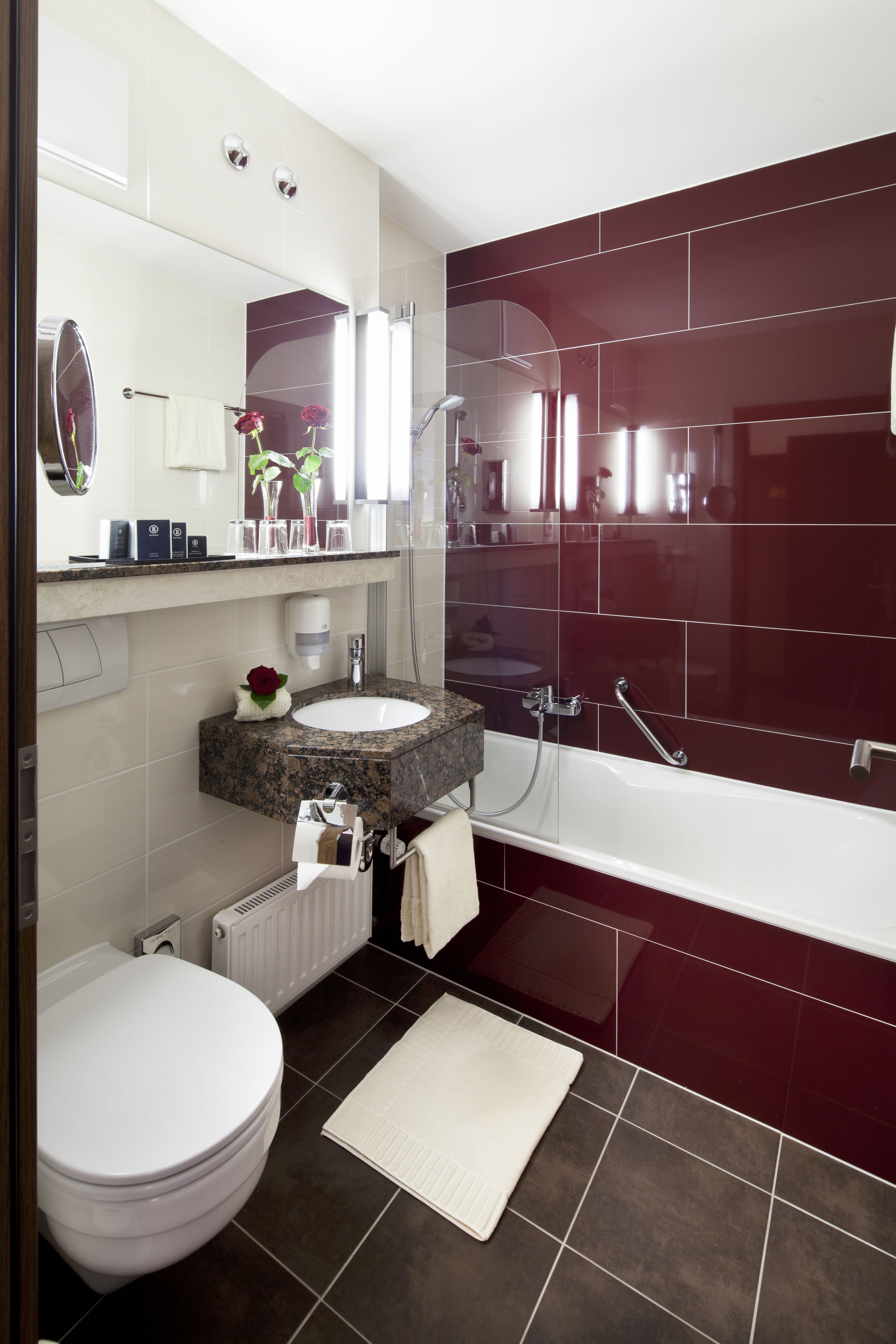 free toiletries, hair dryer, bathrobes, towels