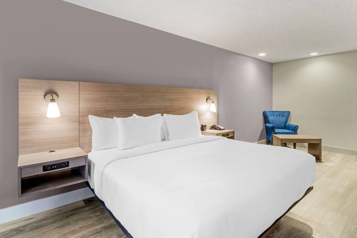 Habitación estándar, 1 cama Queen size, para no fumadores | Escritorio, espacio para trabajar con laptop y cortinas blackout