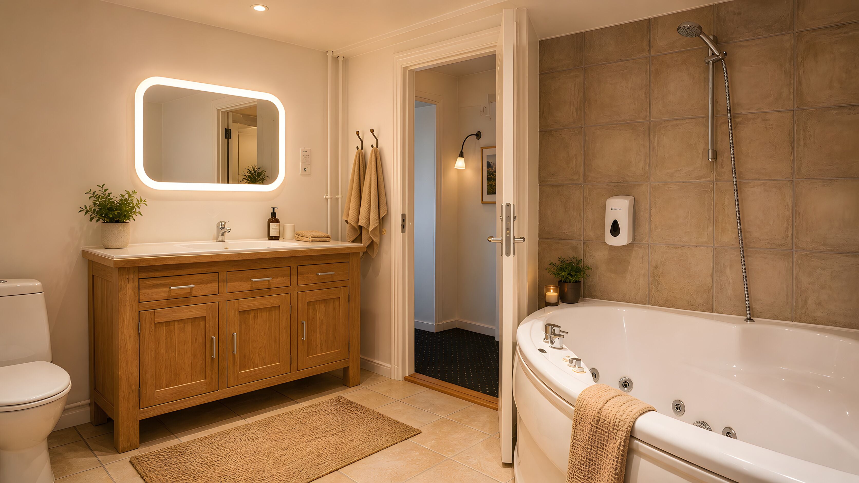 Suite | Badkamer | Gratis toiletartikelen, een haardroger, handdoeken, zeep