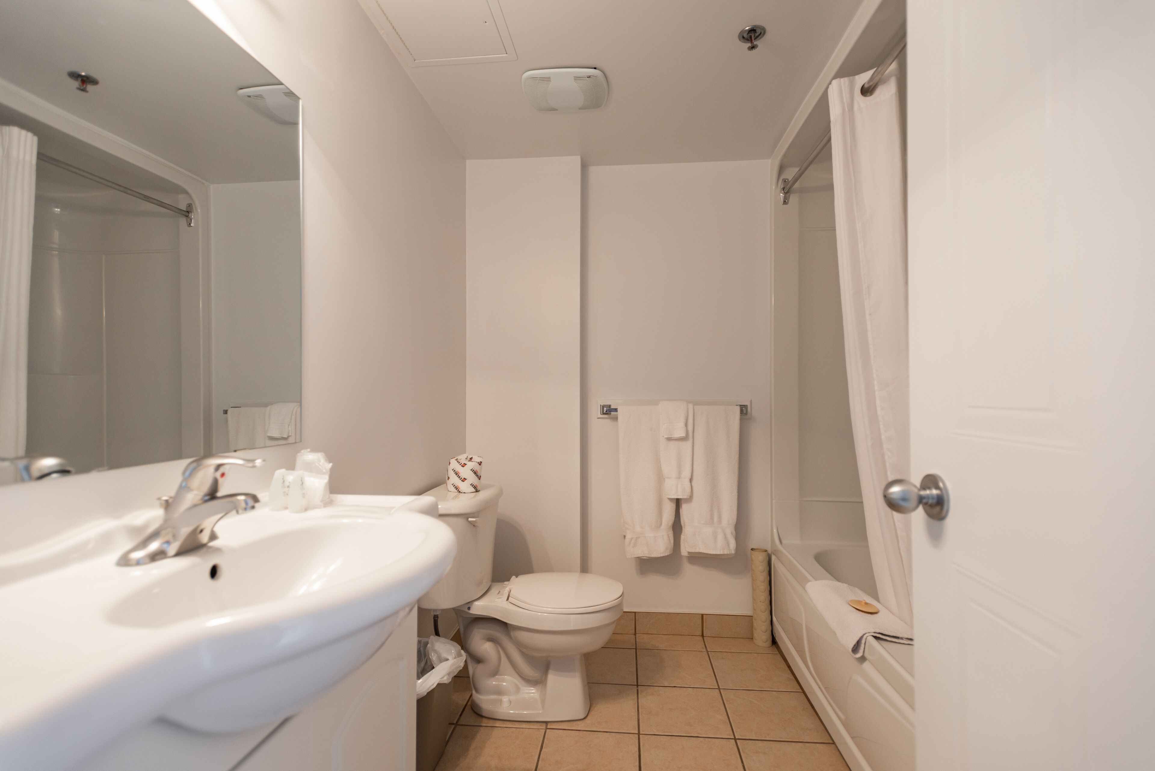 Een badkamer met een wastafel, toilet en bad.