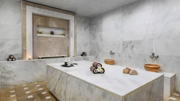 Banho turco/hammam, tratamentos corporais, salas de massagem/tratamento