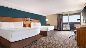 Deluxe Room, 2 Queen Beds, Non Smoking, Balcony (City View, Tower B) | Premium bedding, desk, blackout drapes, iron/ironing board