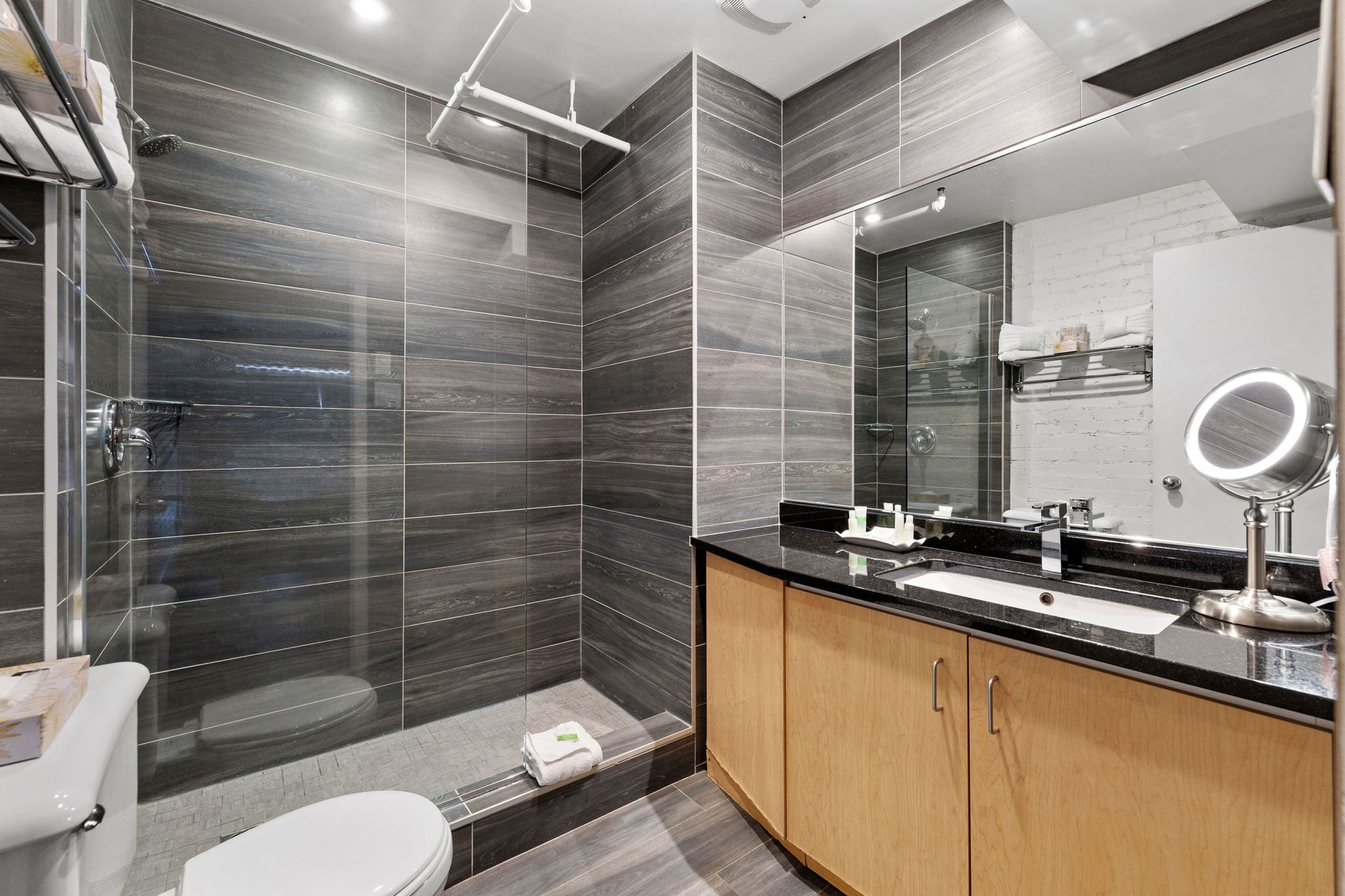 classic room, 1 double bed (no pet allowed) | bathroom | shower, rainfall showerhead, free toiletries, hair dryer