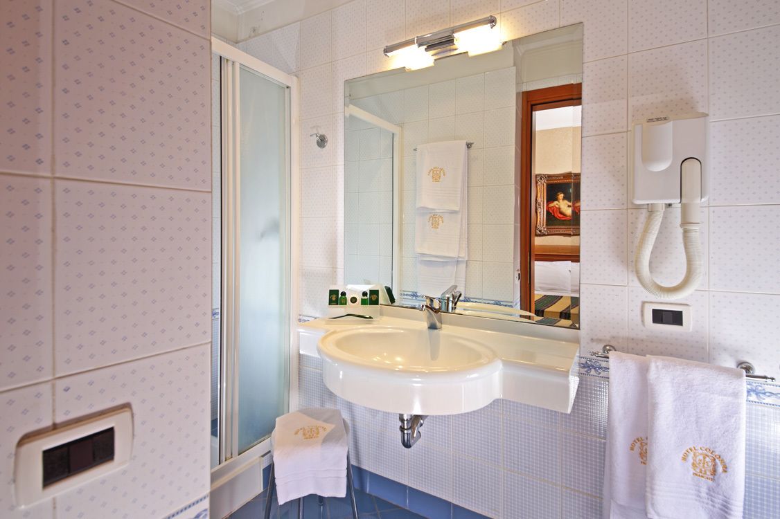 deluxe room | bathroom | shower, hydromassage showerhead, free toiletries, hair dryer