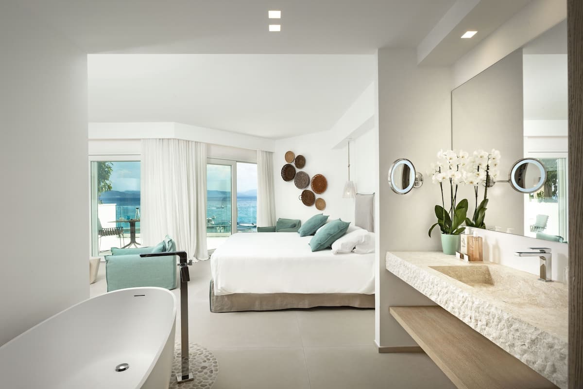 free toiletries, hair dryer, bidet, towels