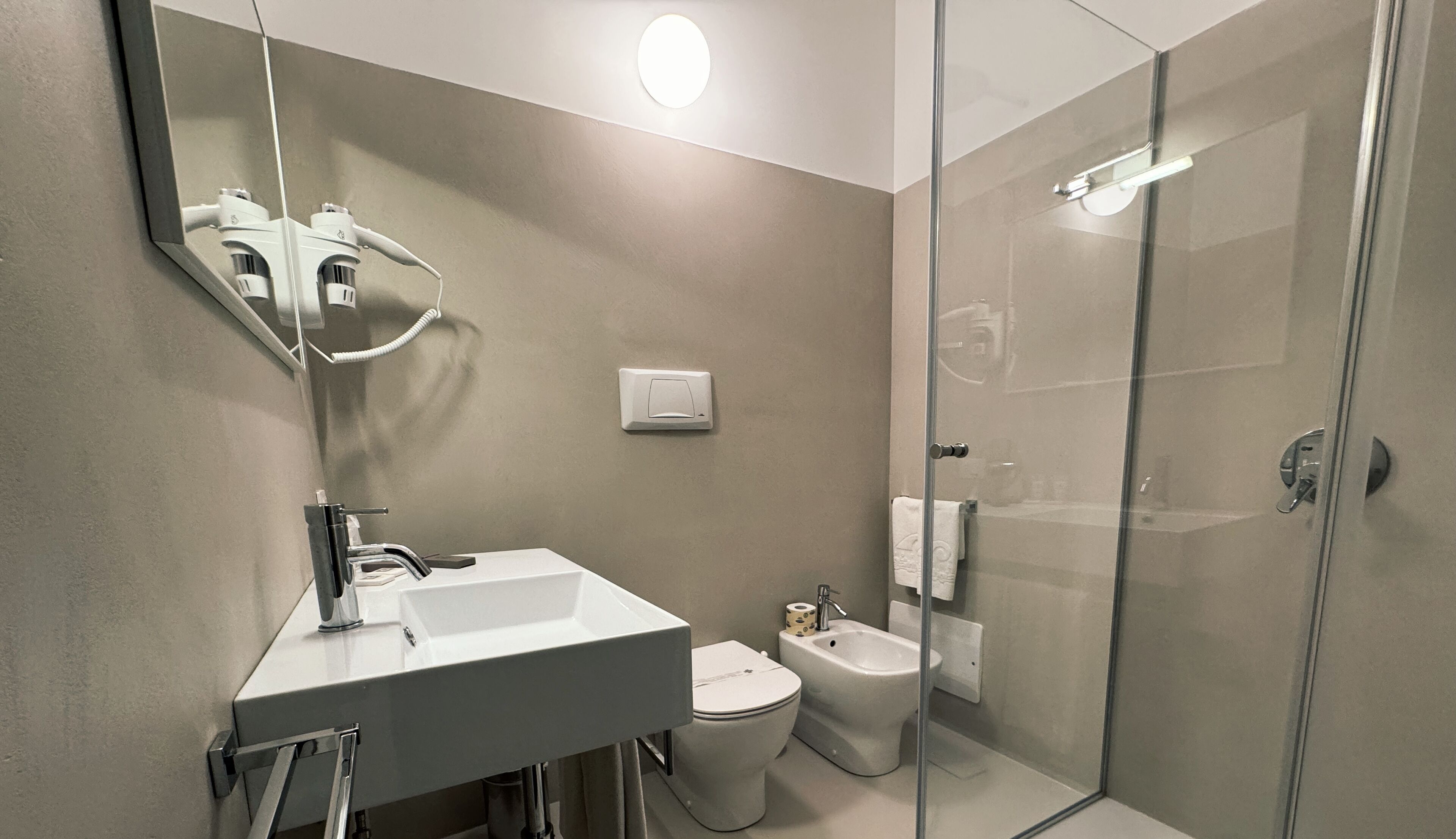 separate bathtub and shower, free toiletries, hair dryer, bidet