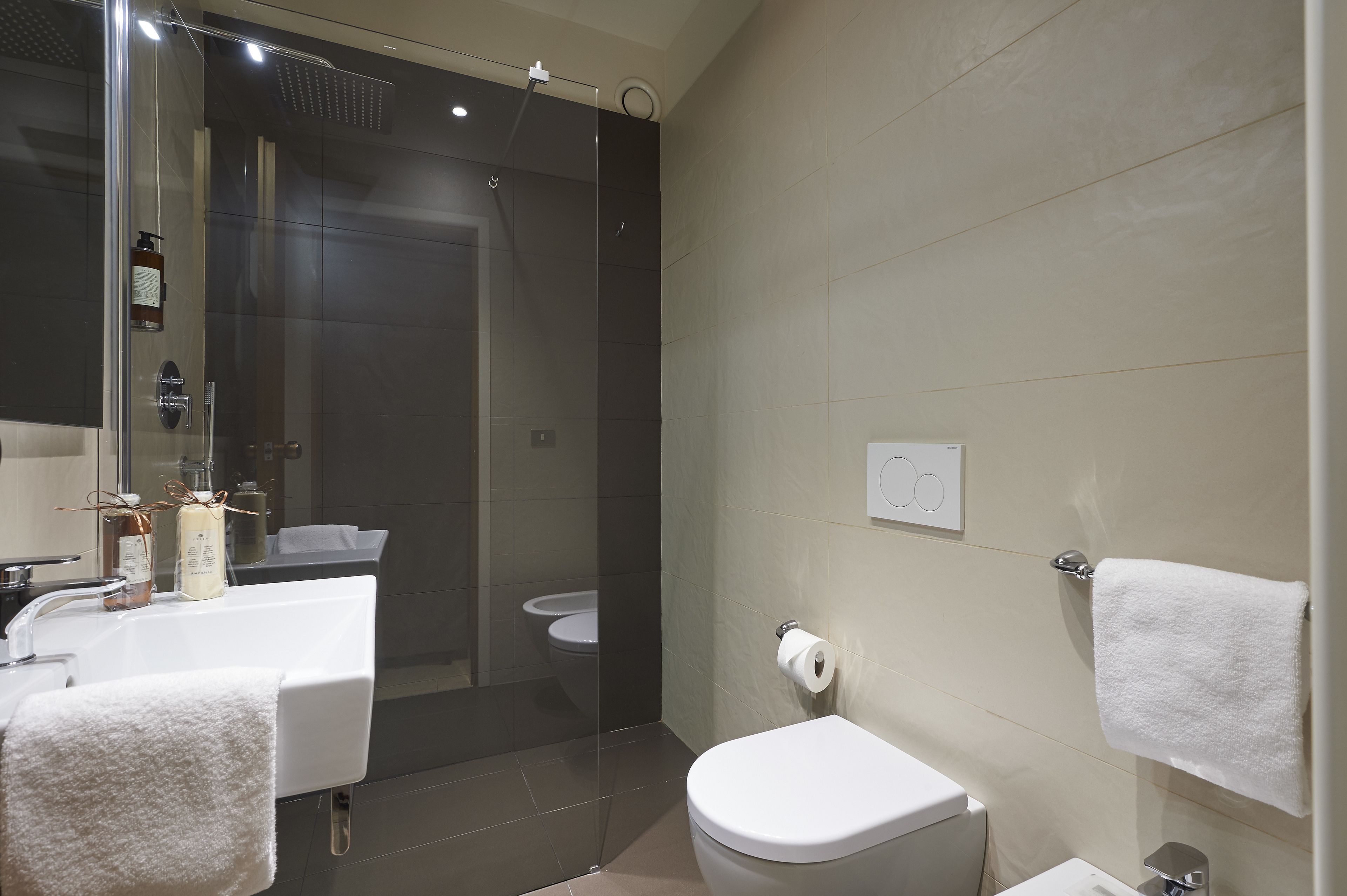 shower, rainfall showerhead, eco-friendly toiletries, hair dryer