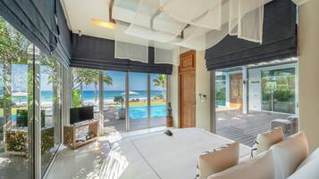 Villa, 4 slaapkamers, aan het strand | Lakens van Egyptisch katoen, luxe beddengoed, donzen dekbedden