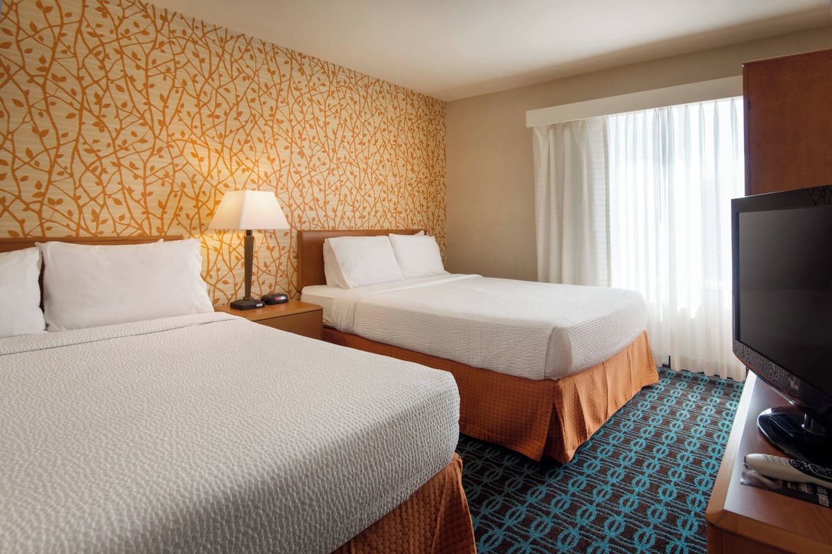 Room, 2 Queen Beds, Non Smoking | Premium bedding, desk, laptop workspace, iron/ironing board