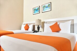 Standard Room, 2 Double Beds, Non Smoking, Patio | In-room safe, desk, laptop workspace, blackout drapes - Melbourne Inn (St. Lawrence Gap)