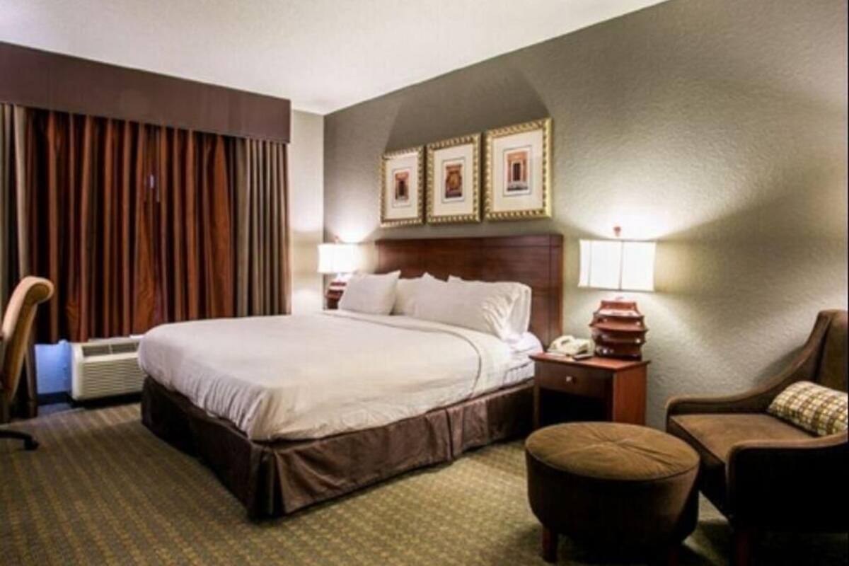 Hypo-allergenic bedding, in-room safe, desk, blackout drapes