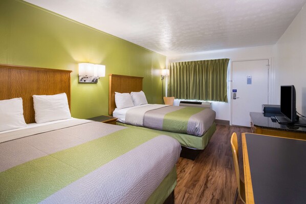 Desk, free WiFi, bed sheets, alarm clocks