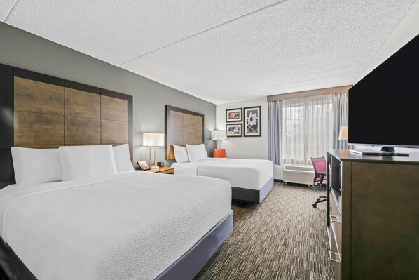 Room, 2 Queen Beds, Accessible, Non Smoking (Mobility) | Premium bedding, desk, laptop workspace, iron/ironing board