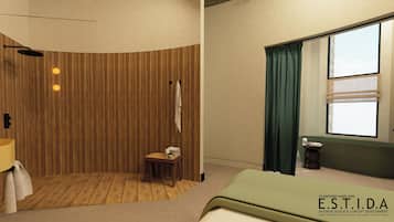 Artículos de tocador gratuitos, secador de pelo, toallas, jabón