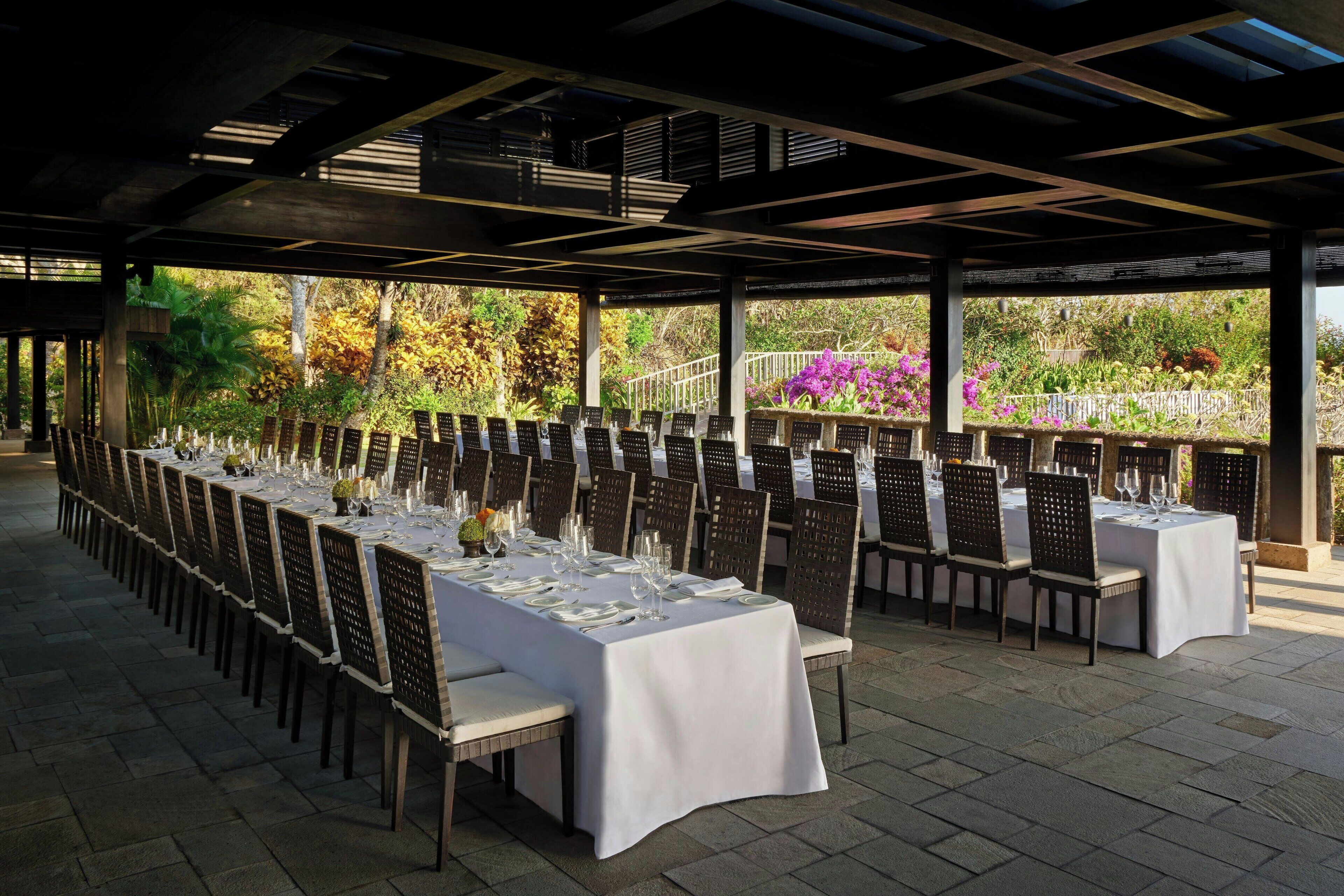 outdoor banquet area