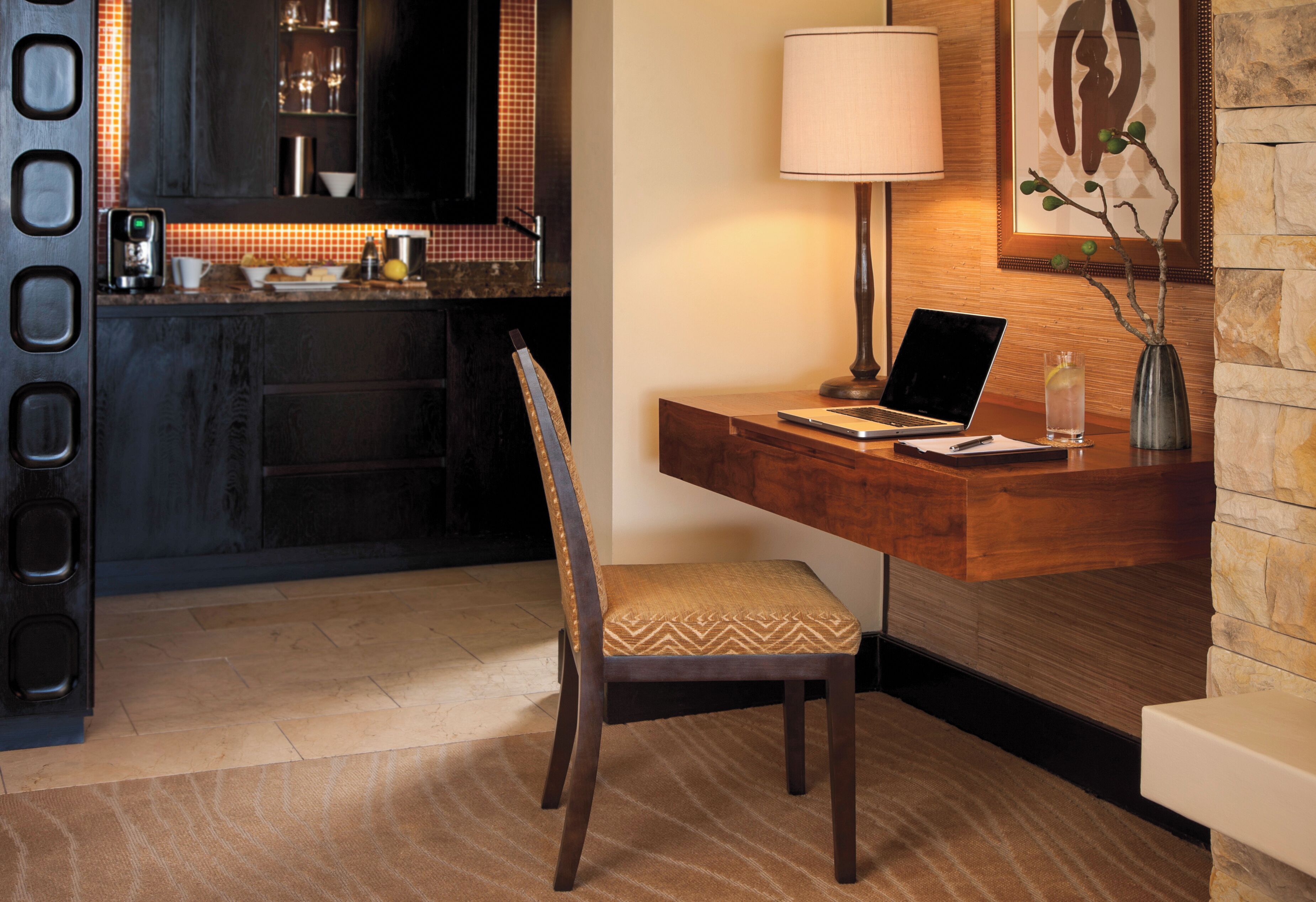 42-inch Smart TV with digital channels, TV, fireplace