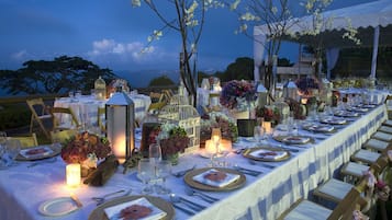 Outdoor banquet area