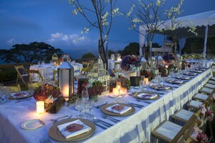 Outdoor banquet area